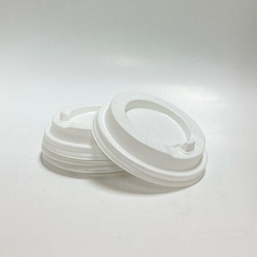 Крышки для стаканов пластиковые с питейником, 89 мм (белый)